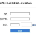 2017年注册会计师成绩查询